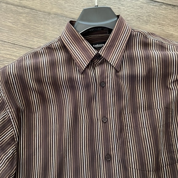 Van Heusen Studio wrinkle free stain shield men’s long sleeve button down shirt - Picture 14 of 16